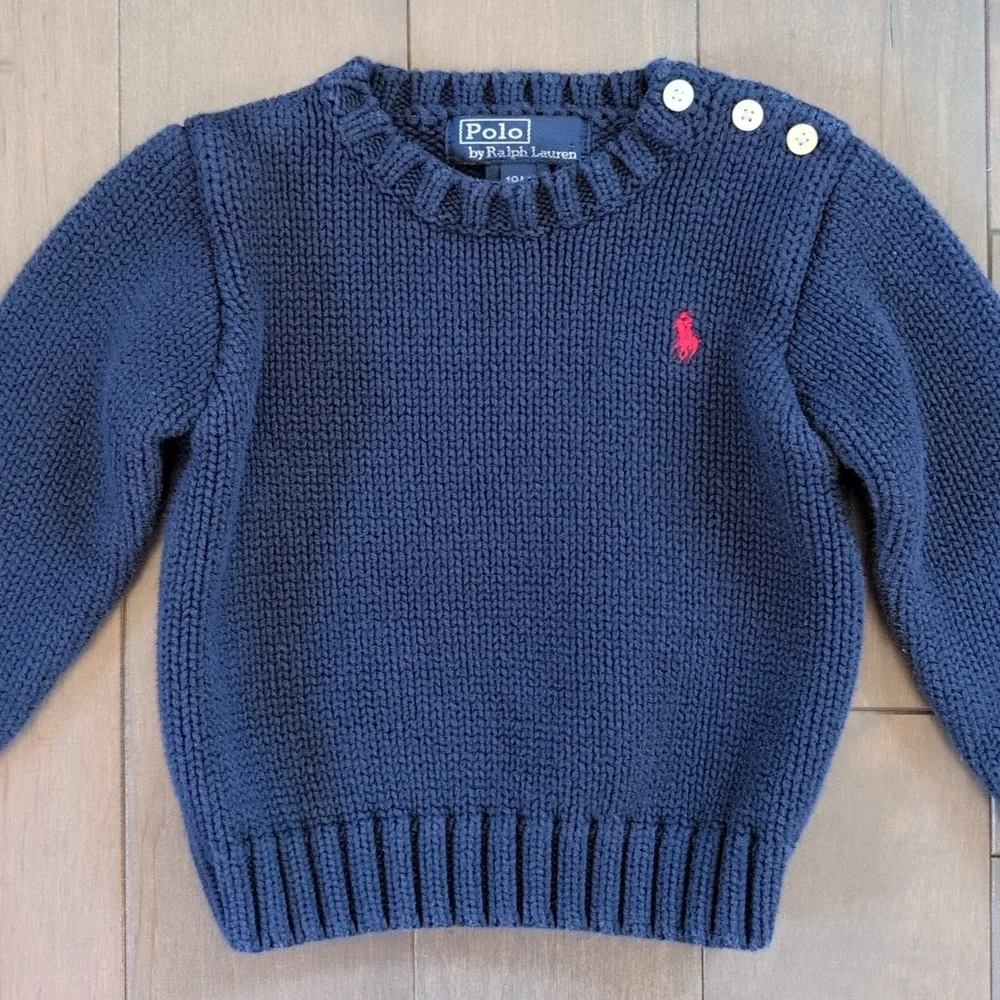 Polo Ralph Lauren 18 Month Navy Knit Sweater - Picture 2 of 8